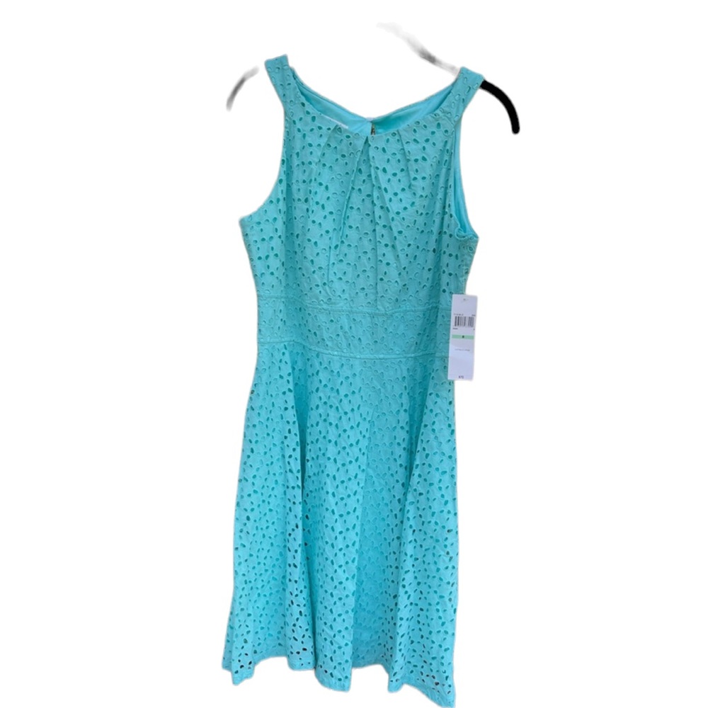 NWT London Style Cotton Eyelet Mini Dress Size 8